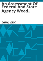 An_assessment_of_federal_and_state_agency_weed_management_efforts_in_Colorado
